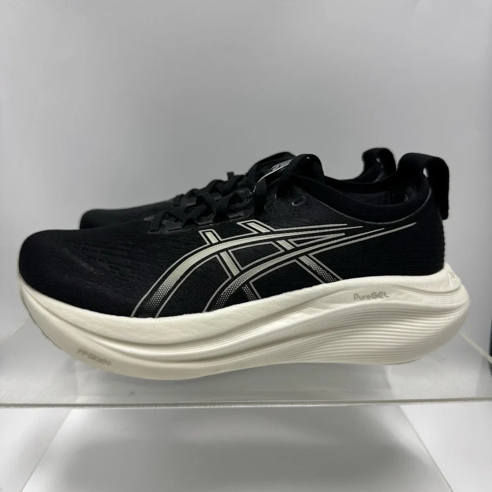 ASICS Gel Nimbus 27 Black Lake Grey 1011B957 Men's Size 9.5 Extra Wide